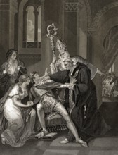 Edwy All-Fair oder Eadwig, ca. 941-959 n. Chr., König von England und Königin Elgiva, ergriffen von