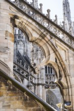 Details of the Milan Cathedral on a sunny day, Milan, Italy