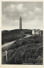 Historical postcard, picture postcard, lighthouse of Wittdün-Amrun, North Frisia,