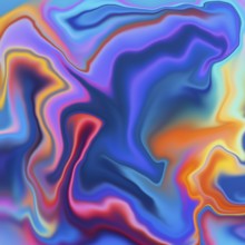 Abstract background featuring vibrant swirls of neon colors. Fluid patterns blend smoothly,