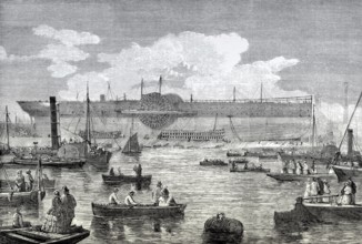 SS Great Eastern or SS Leviathan, an iron sailing steamship, 1857