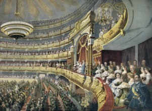Reopening of the Bolshoi Theatre, a historic theatre in Moscow, Russia, 1856, Wiedereröffnung des