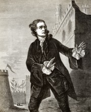 David Garrick, 1717-1779, ein englischer Schauspieler, als Hamlet