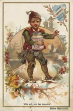 Picture series Children in various professions with Liebig glass, Liebig picture, digitally