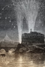 Easter fireworks, Rome, Italy, 19th Century