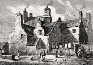 Old Houses at the East Side of Society, Brown's Square, 1850, Edinburgh, Scotland, United Kingdom