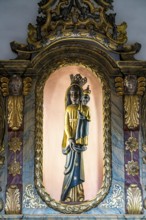 The Miraculous Black Madonna in the interior of the baroque Carmelite Church of St Joseph in