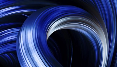 A captivating 3D rendered illustration showcasing abstract in an attractor style, swirling waves of