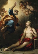 Saint Peter healing Saint Agatha, painting by Luca Giordano (Italian, 1634-1705), historically,