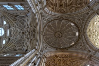 Elaborate dome decoration with detailed patterns and windows, Cathedral Mosque of Córdoba