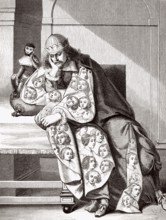 Melancholische Figur, genannt Mensch der Sünde, 1634, von Abraham Bosse, ca. 1602-1676, einem