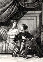 Scene from Götz von Berlichingen, Adelheid von Walldorf with Franz, drama by Johann Wolfgang von
