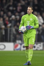 Goalkeeper Manuel Neuer FC Bayern Muenchen FCB (01) with ball, Champions League, Allianz Arena,