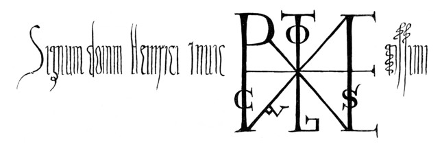 Facsimile, sign of Henry II, Heinrich II., Saint Henry, 973-1024, Holy Roman Emperor