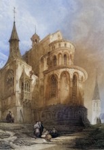 Church of St Mary, St Mary's Church, c. 1850, Cologne, Germany, Historic, digitally restored