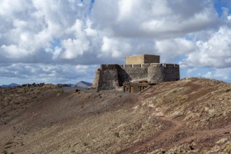 Castillo de Santa Barbara Castle on Guanapay Volcano Crater, Lanzarote, Canary Islands, Spain