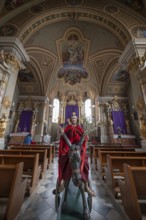 Palmesel decorated for the Palmesel procession, tradition since the 18th century, Parish Church of