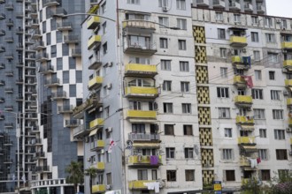 Batumi, Georgia. July 21st 2025. Old apartment buildings in poor condition in Batumi on the Black