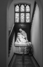 Black and white photograph, detail photo, staircase in the Sankt Hedwig Klinikum, Große Hamburger
