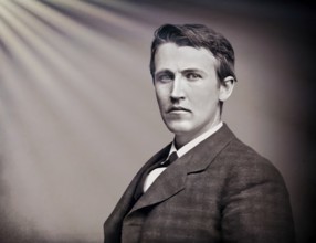Thomas Alva Edison, 1847, 1931, American inventor, digitally edited according to a photography by