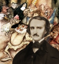 Portrait of Edgar Allan Poe, The Masque of the Red Death, illustration from Poe's Tales of Mystery