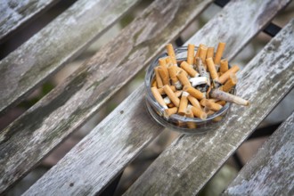 Ashtray with a joint, Schleswig-Holstein, Germany