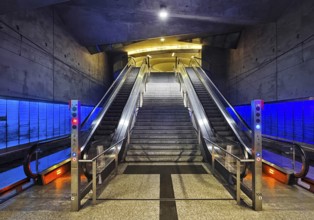 Stadtbahnstation Rathaus Süd, column-free subway station with a reinforced concrete folding