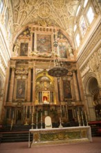 Altar interior of the cathedral inside the former mosque, Cordoba, Spain