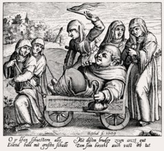 Caricature of the intemperate life of the monks and nuns, Reformation period