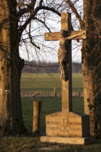 Field cross at the Wevelsburg wind farm, Paderborn plateau, Büren, East Westphalia-Lippe, North