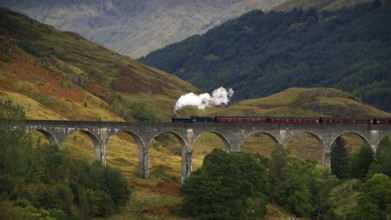 Europe, Scotland, Great Britain, England, landscape, Glennfinnan, railroad bridge, viaduct,