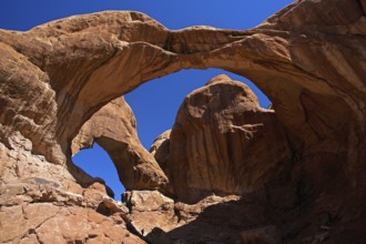 USA, Utah, Arches National Park, Double Arch, Rock, Sandstone, Formation, Arches National Park,