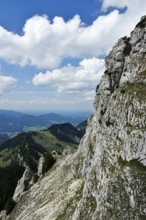 View from the Wendelstein into the surroundings, August, Bavaria, Germany