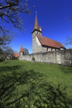 Fortified church from the Middle Ages, fortified church, Effeltrich in Franconian Switzerland,