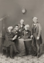 Scientists of the 19th century, (left to right) : Michael Faraday, Thomas Henry Huxley, Charles