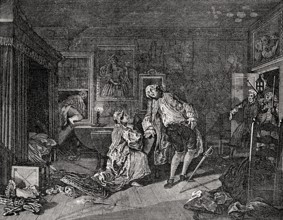 The Lady's Death, Marriage A-la-Mode, caricature by William Hogarth, 1697-1764