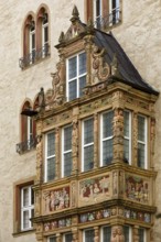 Renaissance oriel on the Tempelhaus, Gothic patrician house on the historic market square, Old