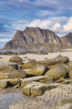 Large stones on Uttakleiv beach, Leknes, Nordland, Lofoten, Norway