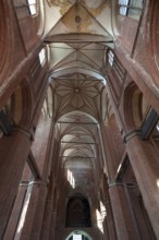 Interior with vault of St Georgen, Gothic brick building of the 14th century, under reconstruction,
