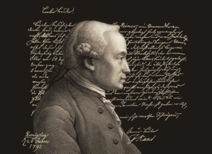 Immanuel Kant, 1724, 1804, German philosopher of the Enlightenment, digitally altered, Facsimile of