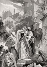 The destruction of Baden-Baden by French troops, Mélac and Duras, August 24, 1789, War of the