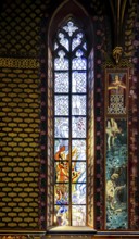 Art Nouveau window by Stanislaw Wyspiansk, Franciscan church, 1249, Krakow, Poland