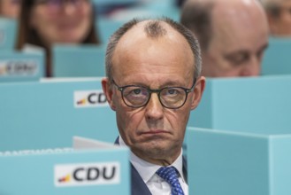 38th Federal Party Congress of the CDU of Germany in Stuttgart. Federal Chancellor Friedrich Merz
