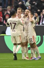 Goal celebration Harry Kane FC Bayern Munich FCB (09) Leroy Sane FC Bayern Munich FCB (10) Raphael