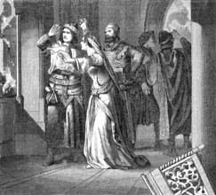 Louis II the Younger, 825 – 875, King of Italy and Holy Roman Emperor, attacked by Adelchis, prince