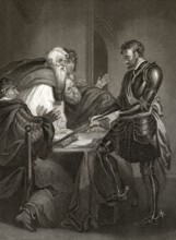 John de Warenne, 6. Graf von Surrey, 1231-1304, rechtfertigt die Titel seiner Ländereien