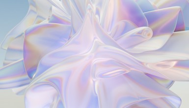 Explore the elegance of 3d abstract art with this iridescent design. Soft waves create a