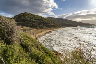 Farinole beach on the west coast of Cap Corse, Corsica, France