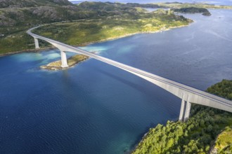 Concrete bridge Raftsundbrua, spanning the Raftsund, the waterway between Lofoten and Vesteralen