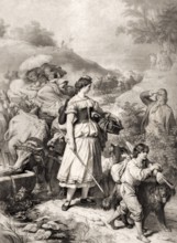 Hermann meets Dorothea on her flight, Hermann and Dorothea, an epic poem by Johann Wolfgang von